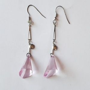 Vintage crystal metal dangle earrings